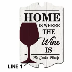 Deals 🔔 BarMan Custom Tavern Shaped Wood Bar Sign - Home Is Where The Wine Is ✨ -Barman Sales Store lg sign plq homewine home is wine wood plq how 700x700