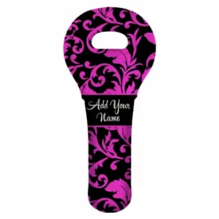 New 🎉 BarMan ADD YOUR NAME Wine Totes - Floral Pattern - Several Design Options ⭐ -Barman Sales Store lg wt 67 floral custom floral pattern wine totes pink 700x700