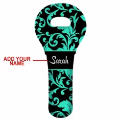 New 🎉 BarMan ADD YOUR NAME Wine Totes - Floral Pattern - Several Design Options ⭐ -Barman Sales Store lg wt 67 floral custom floral pattern wine totes teal hot to 700x700