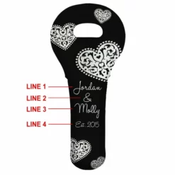 Deals ❤️ BarMan ADD YOUR NAME Wine Totes - Heart Pattern - Several Color Options ✔️ -Barman Sales Store lg wt 67 hearts add your name custom wine bottle totes how to 700x700