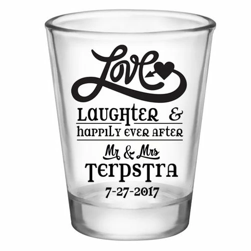 Flash Sale ⭐ BarMan CUSTOMIZABLE - 1.75oz Clear Shot Glass - Love, Laughter & Ever After ✨ 1 Flash Sale ⭐ BarMan CUSTOMIZABLE - 1.75oz Clear Shot Glass - Love, Laughter & Ever After ✨