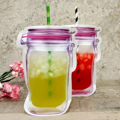 Top 10 ✔️ BarMan Mason Jar Zipper Cocktail Bag - 17oz 💯 -Barman Sales Store mason jar drink pouch 1 700x700