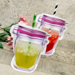 Top 10 ✔️ BarMan Mason Jar Zipper Cocktail Bag - 17oz 💯 -Barman Sales Store mason jar drink pouch 2 700x700
