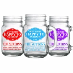 Hot Sale 🎁 BarMan CUSTOMIZABLE - 16oz Mason Jar With Handle - Happy Hour ⭐ 5 Hot Sale 🎁 BarMan CUSTOMIZABLE - 16oz Mason Jar With Handle - Happy Hour ⭐ -Barman Sales Store mason jars 16oz happy web 5 700x700