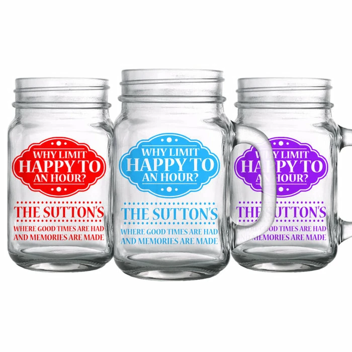 Hot Sale 🎁 BarMan CUSTOMIZABLE - 16oz Mason Jar With Handle - Happy Hour ⭐ 3 Hot Sale 🎁 BarMan CUSTOMIZABLE - 16oz Mason Jar With Handle - Happy Hour ⭐ - Image 3
