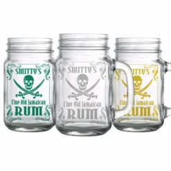 Budget 🌟 BarMan CUSTOMIZABLE - 16oz Mason Jar With Handle - Rum 🛒 -Barman Sales Store mason jars 16oz rum web 5 700x700