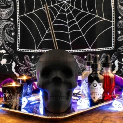 Cheapest 👏 BarMan Skull Cup W/lid & Straw - 22 Ounce (Color Options) ✔️ -Barman Sales Store matte black skull scene1 700x700