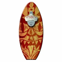 Budget ✔️ BarMan Mean Tiki - Wooden Surfboard Wall Mounted Bottle Opener ⌛