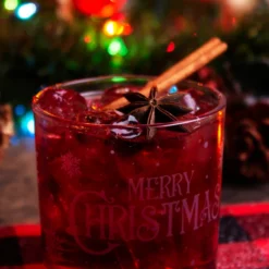 Coupon 😉 BarMan BARCONIC® CHRISTMAS COLLECTION GLASSWARE - MERRY CHRISTMAS - 10 OUNCE ⭐ -Barman Sales Store merry christmas glass scene2 700x700
