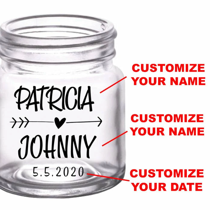 Best Sale 👍 BarMan CUSTOMIZABLE - 2oz Clear Mini Mason Jar Shot Glass - Heart Arrow ⌛ 2 Best Sale 👍 BarMan CUSTOMIZABLE - 2oz Clear Mini Mason Jar Shot Glass - Heart Arrow ⌛ - Image 2