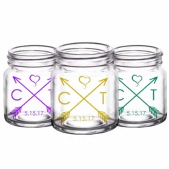 Promo ✨ BarMan CUSTOMIZABLE - 2oz Clear Mini Mason Jar Shot Glass - Arrow ✨ -Barman Sales Store mini mason jar arrows web5 700x700