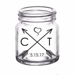 Promo ✨ BarMan CUSTOMIZABLE - 2oz Clear Mini Mason Jar Shot Glass - Arrow ✨