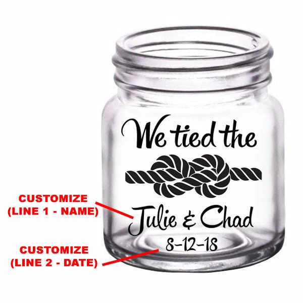 Deals 🛒 BarMan CUSTOMIZABLE - 2oz Clear Mini Mason Jar Shot Glass - Tied The Knot 🤩 2 Deals 🛒 BarMan CUSTOMIZABLE - 2oz Clear Mini Mason Jar Shot Glass - Tied The Knot 🤩 - Image 2