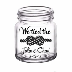 Deals 🛒 BarMan CUSTOMIZABLE - 2oz Clear Mini Mason Jar Shot Glass - Tied The Knot 🤩