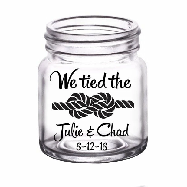 Deals 🛒 BarMan CUSTOMIZABLE - 2oz Clear Mini Mason Jar Shot Glass - Tied The Knot 🤩 1 Deals 🛒 BarMan CUSTOMIZABLE - 2oz Clear Mini Mason Jar Shot Glass - Tied The Knot 🤩