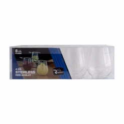 Budget 👏 BarMan 4 Ounce Plastic Stemless Wine Glass - Box Of 8 🔥 -Barman Sales Store mini wine glass 700x700