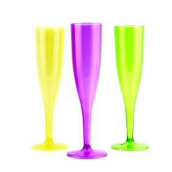 New 🎉 BarMan 1 Piece Neon Pack Of Champagne Glasses - 12 Count - 5oz ❤️