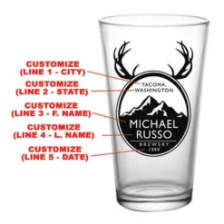 New 🥰 BarMan CUSTOMIZABLE - 16oz Pint / Mixing Glass - Buck ✔️ -Barman Sales Store pint glass buck web 1a 700x700