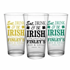 Discount ✨ BarMan CUSTOMIZABLE - 16oz Pint / Mixing Glass - Eat, Drink And Be Irish 🌟 -Barman Sales Store pint glass irish web 5 700x700