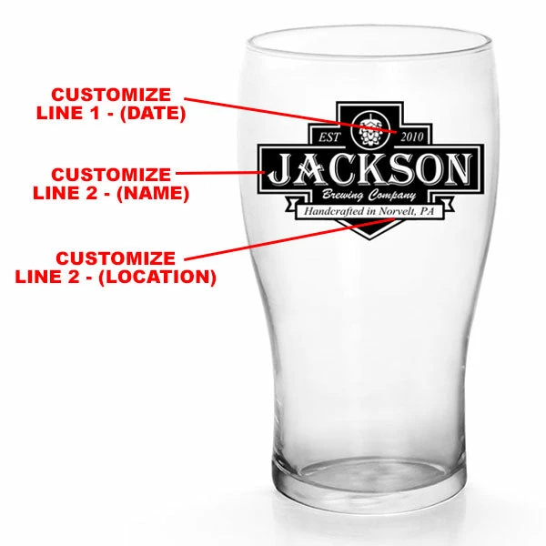 Discount 🛒 BarMan CUSTOMIZABLE - 20oz Imperial Pub Glass - Brewing Company Badge 🧨 2 Discount 🛒 BarMan CUSTOMIZABLE - 20oz Imperial Pub Glass - Brewing Company Badge 🧨 - Image 2