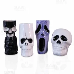 Promo ✔️ BarMan Spooky Tiki Mugs Drinkware Package - Set Of 4 + FREE Mystery Tiki 🔔