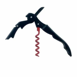 Best Sale ✔️ BarMan BarConic® Double-Hinged Corkscrew - Matte Black With Red Worm ✔️