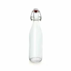 Deals 🎁 BarMan Round Glass Bottle W/ Swing Top - Available In 1 Liter Or 17 Ounce ⌛ -Barman Sales Store round clear bottle swing top 17oz 700x700