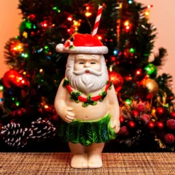 Best deal ❤️ BarMan BarConic® Tiki Drinkware - Hula Claus - 14 Ounce 🛒 -Barman Sales Store santa scene 2 700x700