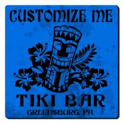 Flash Sale 👍 BarMan CUSTOMIZABLE Coaster - 3.5in Square Foam - Tiki Design 🥰 -Barman Sales Store square foam coaster blu tiki web1 700x700
