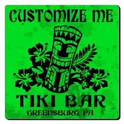 Flash Sale 👍 BarMan CUSTOMIZABLE Coaster - 3.5in Square Foam - Tiki Design 🥰 -Barman Sales Store square foam coaster grn tiki web1 700x700