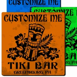 Flash Sale 👍 BarMan CUSTOMIZABLE Coaster - 3.5in Square Foam - Tiki Design 🥰