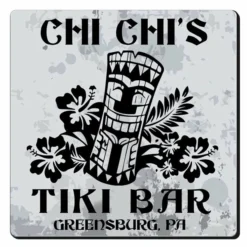 Flash Sale 👍 BarMan CUSTOMIZABLE Coaster - 3.5in Square Foam - Tiki Design 🥰 -Barman Sales Store square foam coaster white tiki web1 700x700