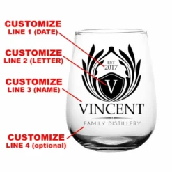 Discount ⌛ BarMan CUSTOMIZABLE - Stemless Wine Glass - 17 Ounce - Crest Design 1 😉 4 Discount ⌛ BarMan CUSTOMIZABLE - Stemless Wine Glass - 17 Ounce - Crest Design 1 😉 -Barman Sales Store stemless wine glass crest web 2 700x700