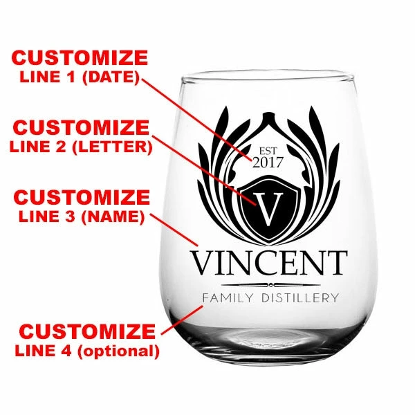 Discount ⌛ BarMan CUSTOMIZABLE - Stemless Wine Glass - 17 Ounce - Crest Design 1 😉 2 Discount ⌛ BarMan CUSTOMIZABLE - Stemless Wine Glass - 17 Ounce - Crest Design 1 😉 - Image 2