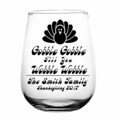 Best reviews of ⭐ BarMan CUSTOMIZABLE - Stemless Wine Glass - 17 Ounce - Gobble Gobble ⭐ -Barman Sales Store stemless wine glass gobble web 700x700