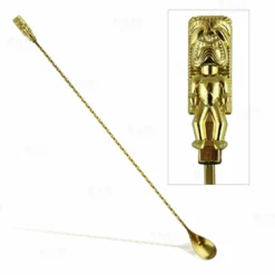 Cheapest 🧨 BarMan Olea™ Tiki Butt Ku Gold Plated Bar Spoon - 40cm 🌟