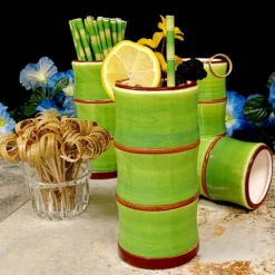 Best deal 😀 BarMan Tiki Mug Drinkware Set - Green Bamboo 🤩 -Barman Sales Store tiki mug green bamboo set bpc 5 700x700