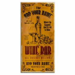 Discount ⭐ BarMan CUSTOMIZABLE Large Vintage Wooden Bar Sign - Wine Bar - 11 3/4" X 23 3/4" 🛒