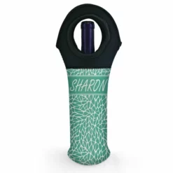 Deals 👏 BarMan CUSTOMIZABLE Wine Bottle Tote W/ Black Handle - Crackle Pattern (Color Options) 👏 -Barman Sales Store wine tote web bw ayn crackle seafoam 700x700