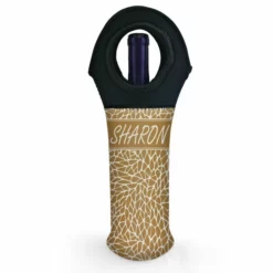 Deals 👏 BarMan CUSTOMIZABLE Wine Bottle Tote W/ Black Handle - Crackle Pattern (Color Options) 👏 -Barman Sales Store wine tote web bw ayn crackle tan 700x700