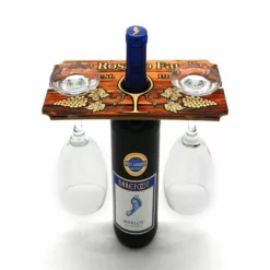 Cheap ❤️ BarMan CUSTOMIZABLE WOOD WINE GLASS CADDY - FAMILY RUSTIC WOOD ⭐ -Barman Sales Store wooden wine glass caddy 3 700x700